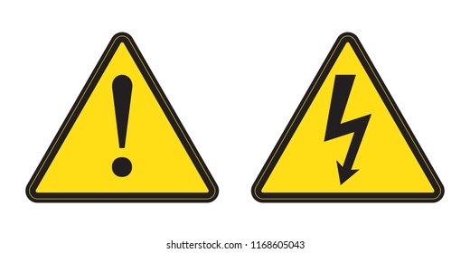 High voltage sign and danger sign, danger triangle symbol, warning sign