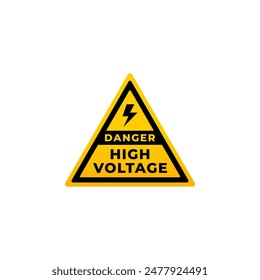 High voltage sign or danger high voltage sign vector isolated. Best high voltage sign for warning signs of danger.