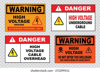 High Voltage Sign Electrical Safety Sign Stock Vector (Royalty Free ...