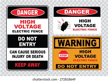 señal de alta tensión o señal de seguridad eléctrica (la cerca eléctrica de alta tensión no puede causar lesiones graves o la muerte mantener alejada, detener)
