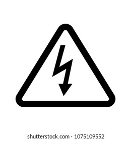 High Voltage Sign isolated on white background. Flat logo for business, marketing, internet concept. Trendy modern vector symbol for web site design or mobile app.