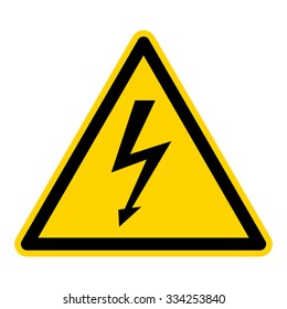 High Voltage Sign isolated on white