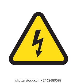 High voltage sign with lightning