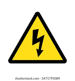 High voltage sign with lightning