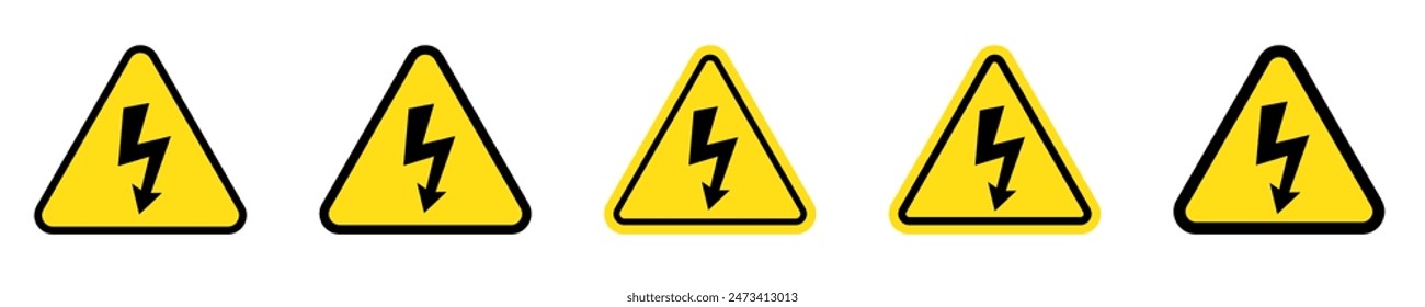 High voltage sign with lightning