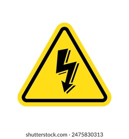 High voltage sign with lightning.