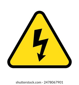 High voltage sign with lightning.