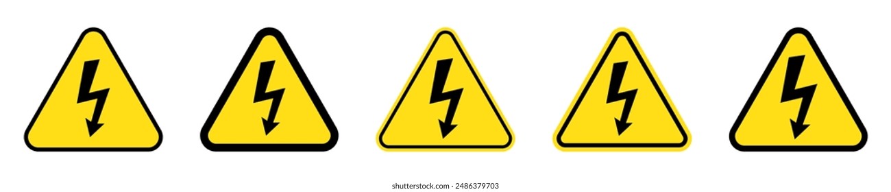 High voltage sign with lightning.