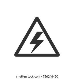 High voltage sign with lightning