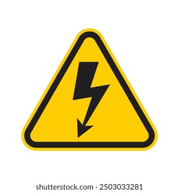 High voltage sign with lightning and High voltage icon. Alert, hazard and danger, caution electrical icon