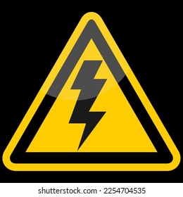 high voltage sign on black