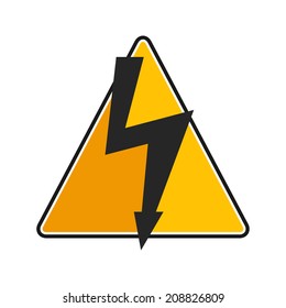 High voltage sign on white background, vector eps10 illustration