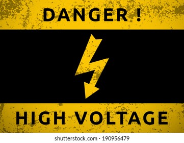 High voltage sign. Vector illustration.