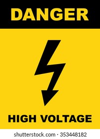 High voltage sign . Vector illustration