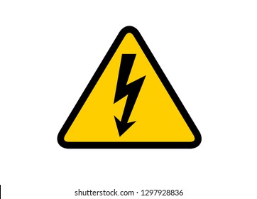High voltage sign. warning sign, electrical hazard sign. Vector illustration. on white background