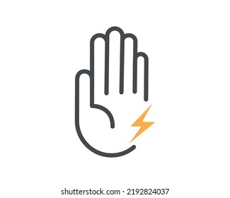 Señal de alto voltaje. señal de advertencia, señal de peligro eléctrico. Ilustración vectorial. sobre fondo blanco