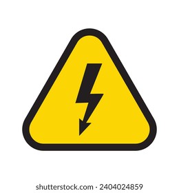 High voltage sign. warning sign, electrical hazard sign. Vector illustration. on white background