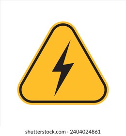 High voltage sign. warning sign, electrical hazard sign. Vector illustration. on white background