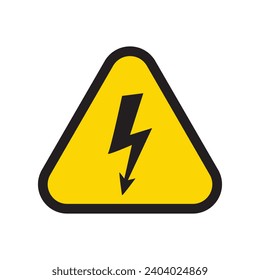 Señal de alto voltaje. señal de advertencia, señal de peligro eléctrico. Ilustración vectorial. sobre fondo blanco