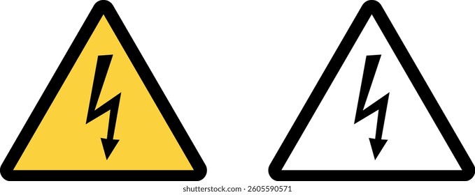 High voltage sign, warning sign, electrical icon, EPS10. Vector illustration