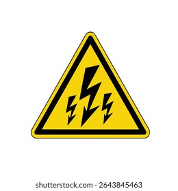 High voltage sign. warning sign, electrical hazard sign. Vector illustration