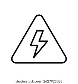 ilustração do ícone de contorno de aviso de sinal de alta tensão