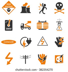 High voltage simply icons for web and user interfaces