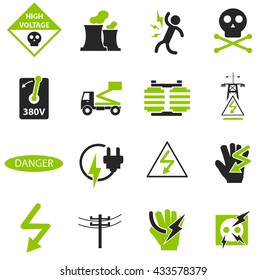 High voltage simply icons for web and user interfaces