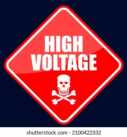 High Voltage, sticker and label vector