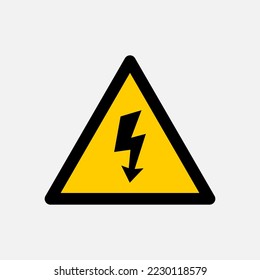 High voltage symbol. Lightning bolt sign. Lightning symbol with arrows
