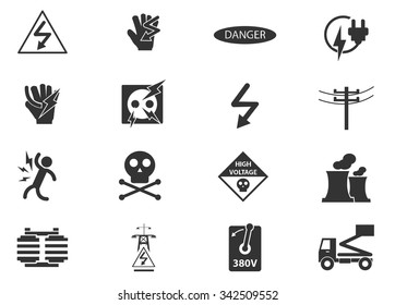 High voltage symbol web icons