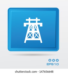 High voltage symbol,vector