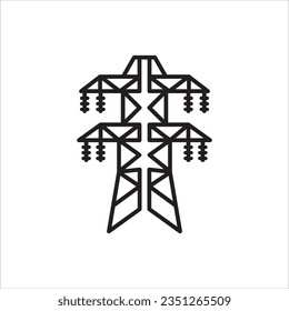 high voltage tower icon vector illustration symbol