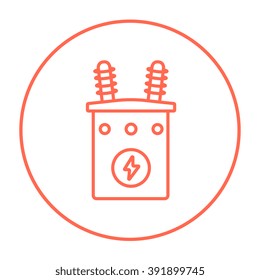 High voltage transformer line icon.