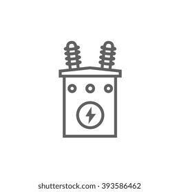 High voltage transformer line icon.