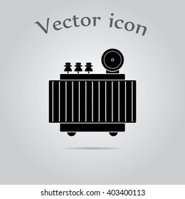 High voltage transformer vector icon.
