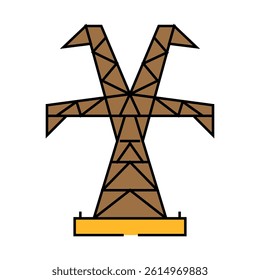 high voltage transmission line line icon vector. high voltage transmission line sign. isolated symbol illustration