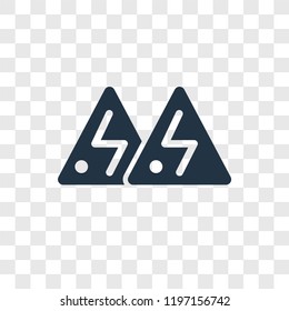 High voltage vector icon isolated on transparent background, High voltage transparency logo concept