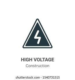 High voltage vector icon on white background. Flat vector high voltage icon symbol sign from modern construction collection for mobile concept and web apps design.