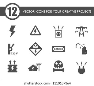 high voltage vector icons for your creative ideas