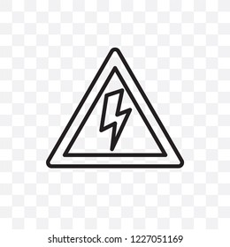 High voltage vector linear icon isolated on transparent background, High voltage transparency concept can be used for web and mobile