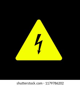 high voltage warn sign icon concept.