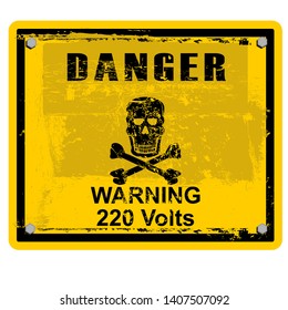 high voltage warning board  vector