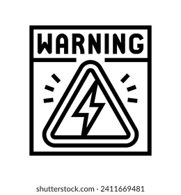 high voltage warning electric grid line icon vector. high voltage warning electric grid sign. isolated contour symbol black illustration