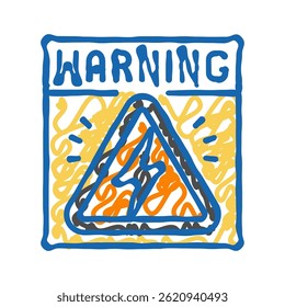high voltage warning electric grid doodle icon sketch vector. high voltage warning electric grid sign. isolated symbol illustration