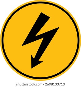 High voltage warning hazard symbol. Electric shock hazard. Caution vector