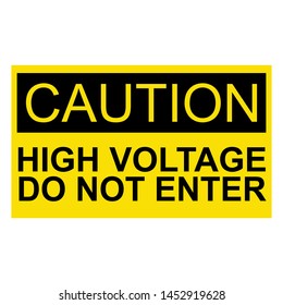 High Voltage Warning Icon. Electrocution Danger Vector Illustration Logo Template.