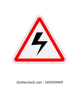 High Voltage Warning Icon. Electrocution Danger Vector Illustration Logo Template.