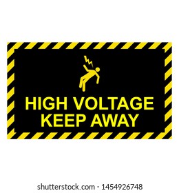 High Voltage Warning Icon. Electrocution Danger Vector Illustration Logo Template.