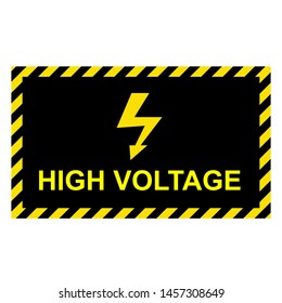 High Voltage Warning Icon. Electrocution Danger Vector Illustration Logo Template.